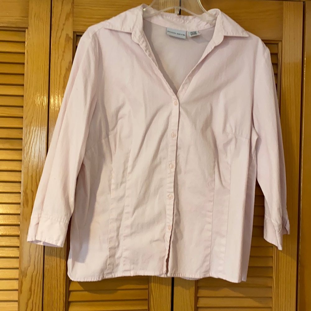 Jaclyn Smith pink textured 3/4 sleeve top XL